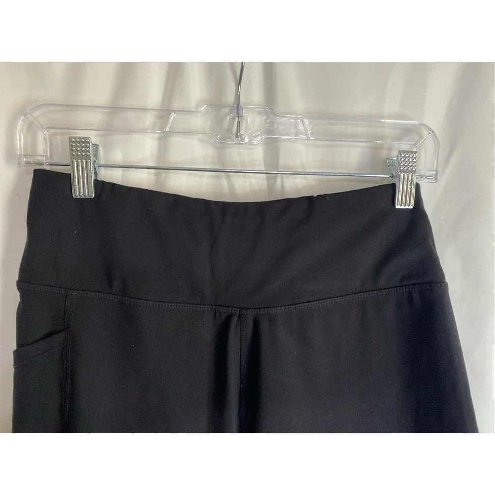 Calvin Klein Performance Womens Black Logo Biker Shorts High Waist Side Pocket L
